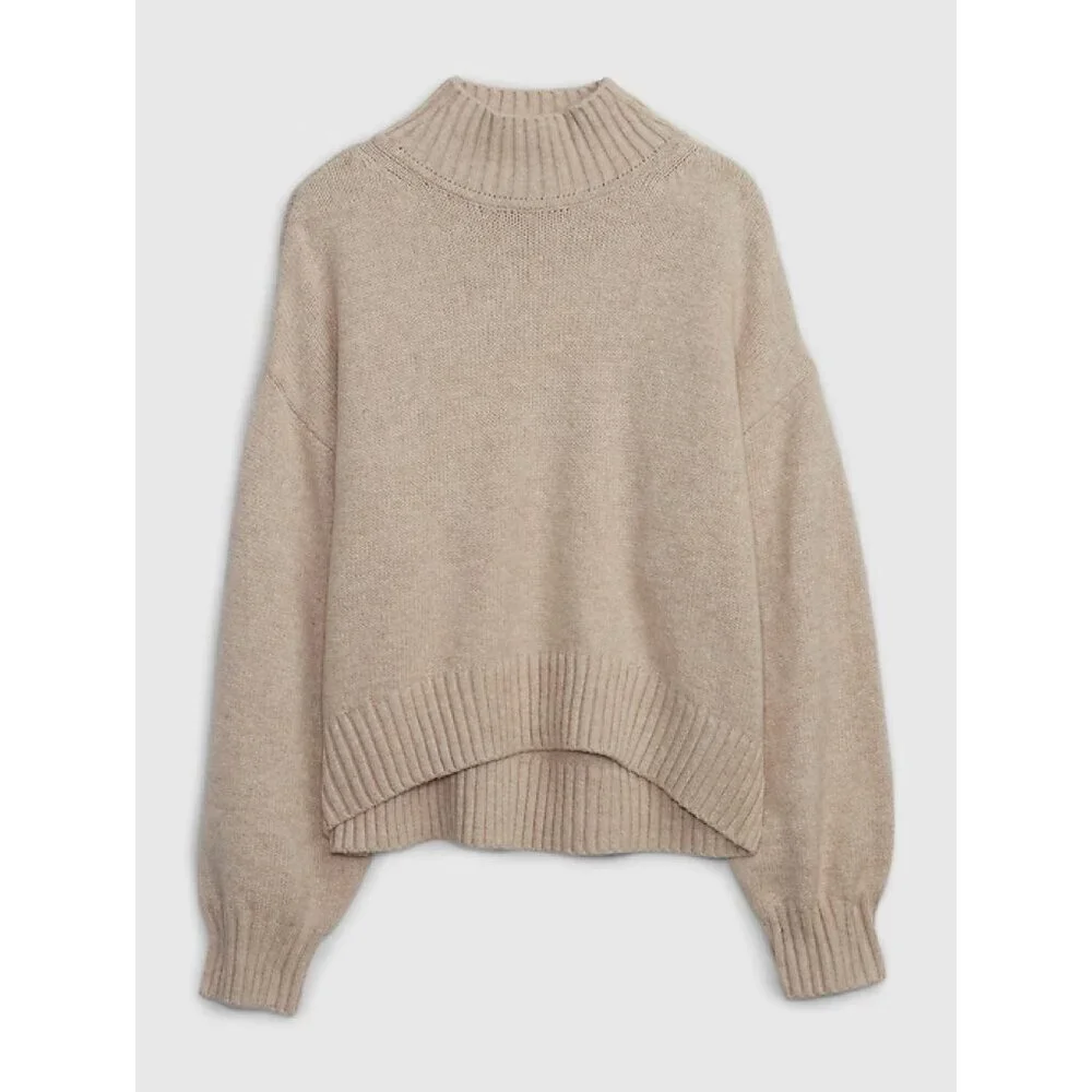 NWT Gap Kids Oatmeal Heather CashSoft Mockneck Sweater